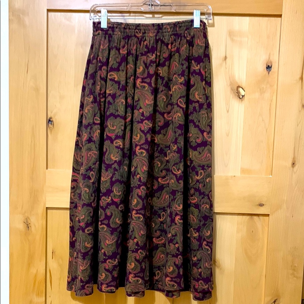 Vintage Liz & Co. Paisley Skirt with Pockets - Multicolor